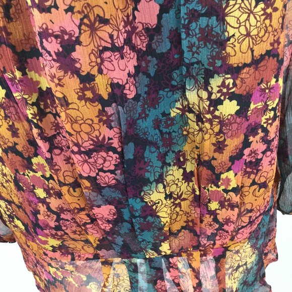 Sundance Silk Floral Wrap Blouse xl - Picture 6 of 8